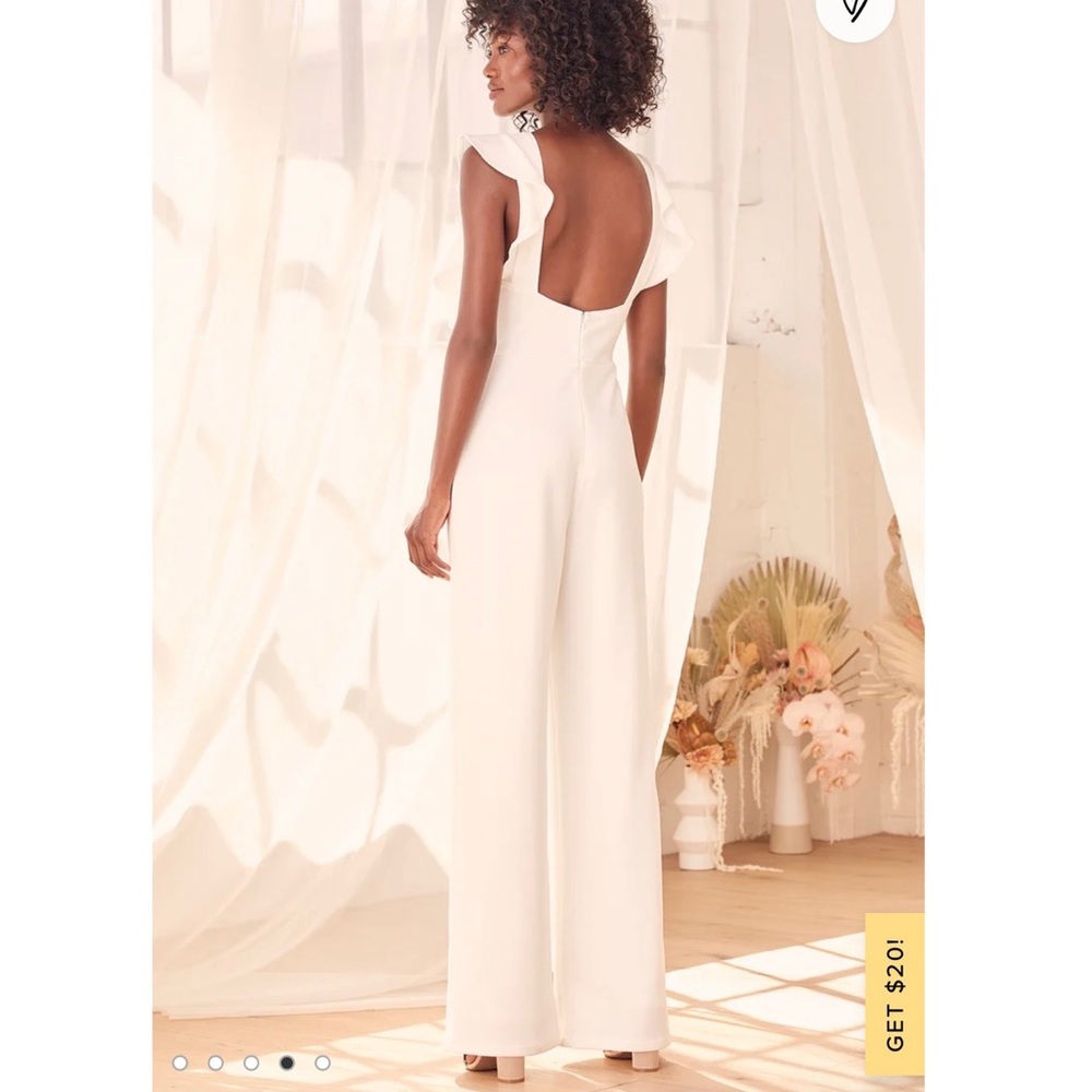 Lulus White Ruffle Jumpsuit - Picture 2 of 6